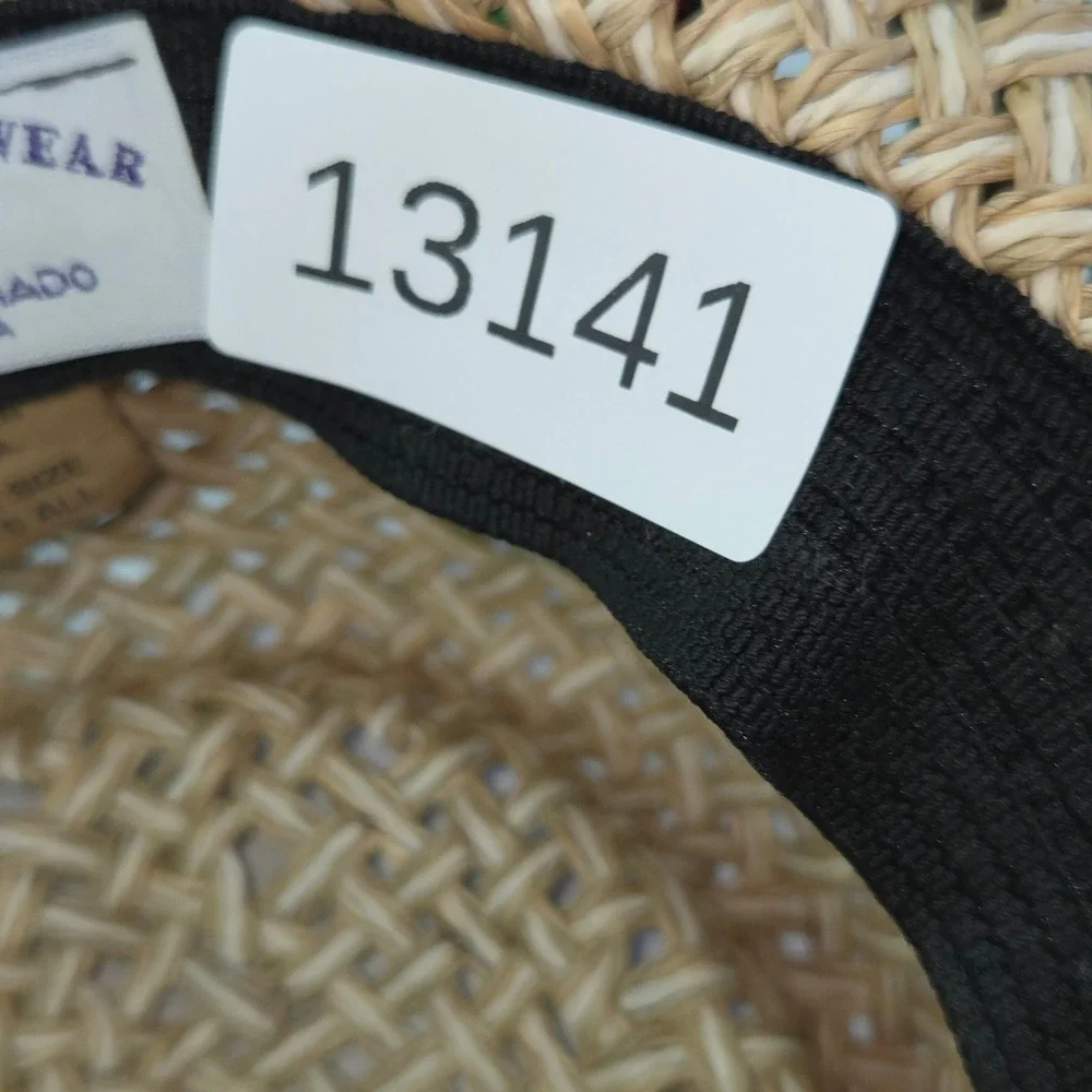 Imperial Headwear Straw Sun Hat Women OS Tan Floral Kiahuna Golf Club Cowboy Bow
